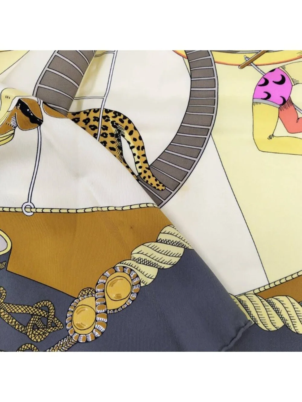 Hermes Carre 90 Scarf Circus Silk 100% Gray Xmulticolor